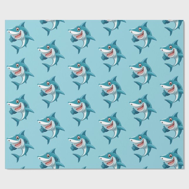 Papel De Regalo Cute shark (Superficie plana)