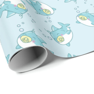 Papel De Regalo Cute Shark Baby Shower Kawaii