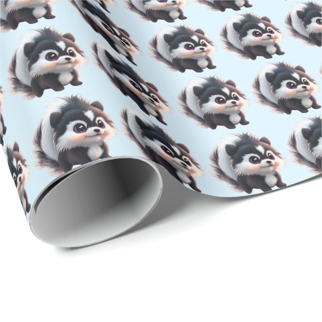 Papel De Regalo Cute skunk woodland animals forest friends  (Esquina del rollo)