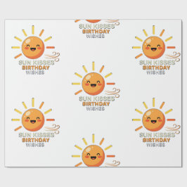 Papel De Regalo Cute Smiling Sun Birthday Wishes Wrapping Paper