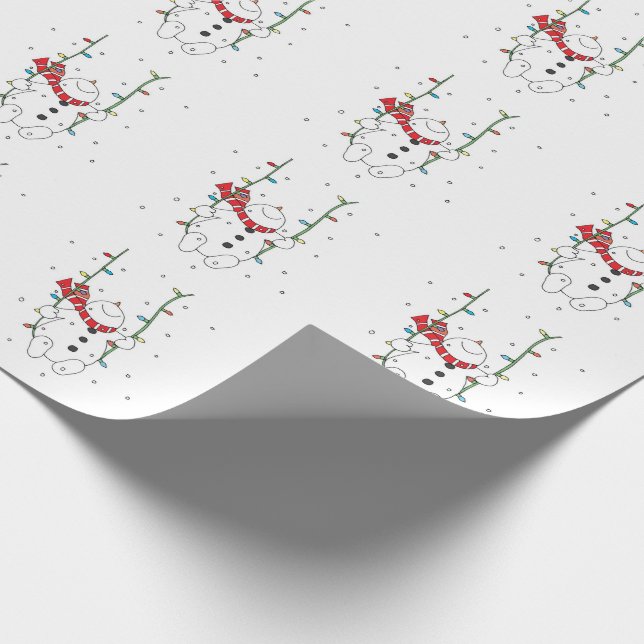 Papel De Regalo Cute Snowman (Esquina)
