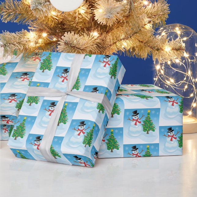 Papel De Regalo Cute Snowman (Vacaciones)