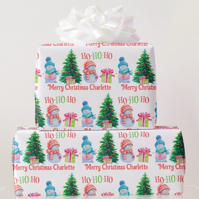 Papel De Regalo Cute Snowman Agregar destinatarios Navidades de no (Subido por el creador)