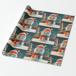 PAPEL DE REGALO CUTE SNOWMAN WRAPPER PAPER