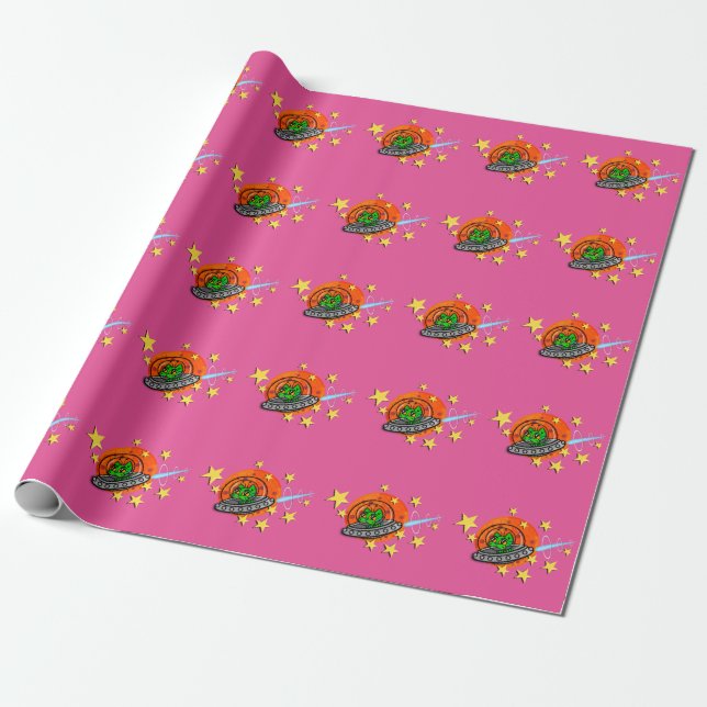 PAPEL DE REGALO CUTE SPACE CAT WRAPPER PAPER (Desenrollado)