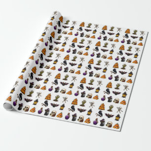 Papel De Regalo Cute & Spooky Halloween Stickers Sheet – Calabazas