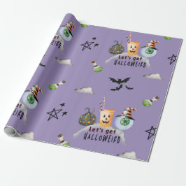 Papel De Regalo Cute Spooky vamos a recibir truco o tratamiento de