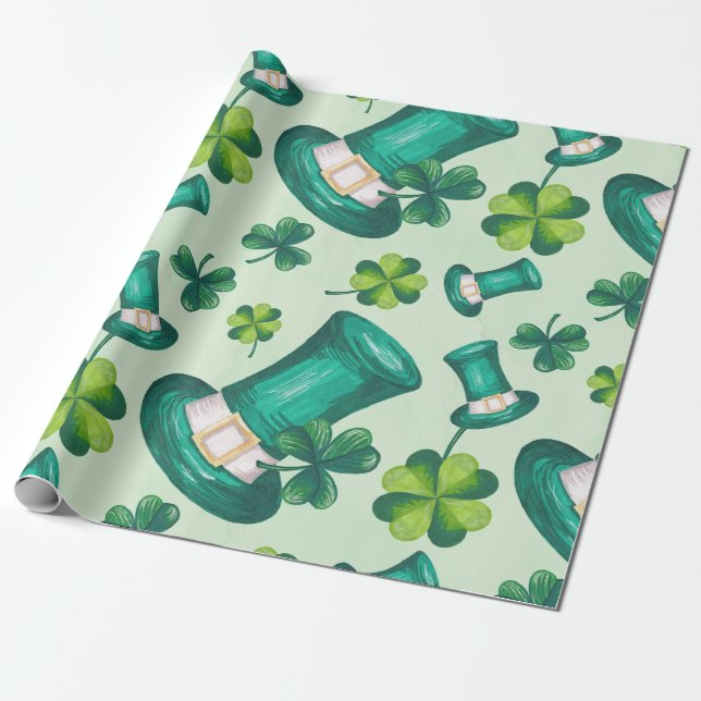 Papel De Regalo Cute St. Patrick's Day Green (Desenrollado)