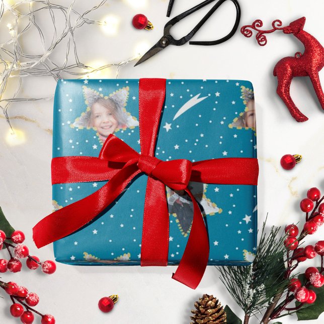 Papel De Regalo Cute Starry Pattern Your Own Photo Christmas (Subido por el creador)