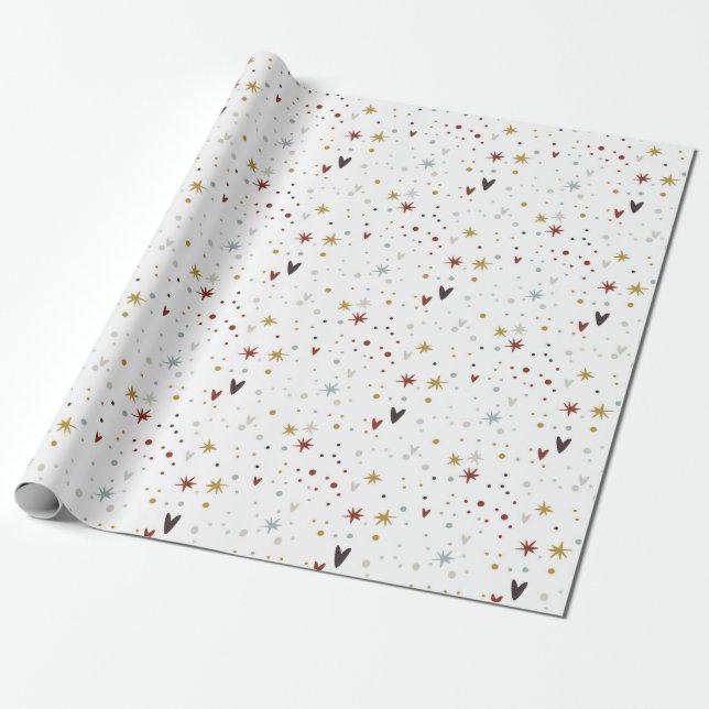 Papel De Regalo Cute Stars and Heart Wrapping Paper (Desenrollado)