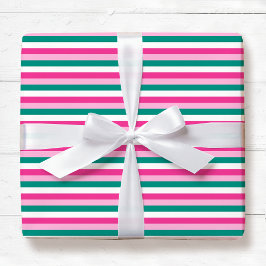 Papel De Regalo Cute Striped Pattern Pink Green White Seamless