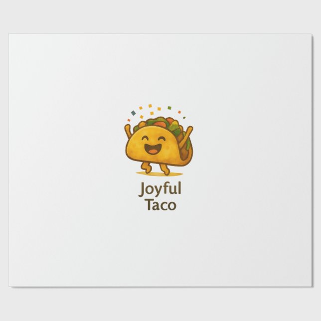 Papel De Regalo Cute Taco Fiesta Birthday Wrapping Paper (Superficie plana)