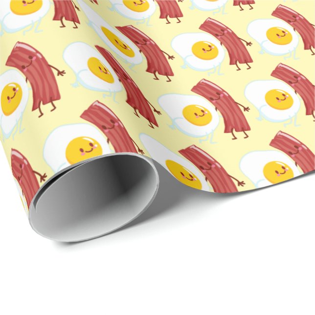 Papel De Regalo Cute tiled eggs bacon pattern (Esquina del rollo)