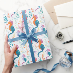 Papel De Regalo Cute Tropical Seahorse Ocean Beach Tema