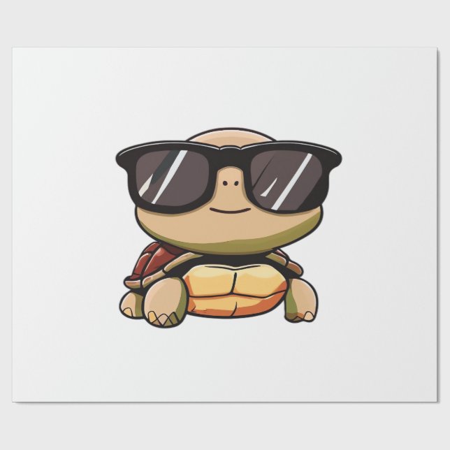 Papel De Regalo Cute Turtle Halloween 2023 sunglasses Costume Over (Superficie plana)