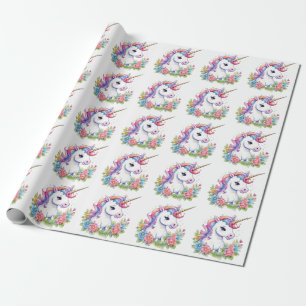 Papel De Regalo Cute Unicorn Cool Unicornio positivo