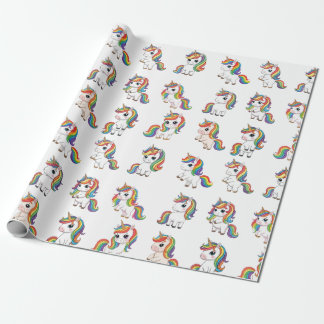 Papel De Regalo Cute Unicorn Rainbow Birthday Wrap