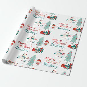 Papel De Regalo Cute Unicorn y Hada Nombre Personalizado Feliz Nav
