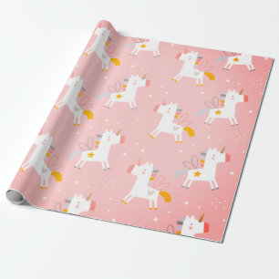 Papel De Regalo Cute Unicornio impreso