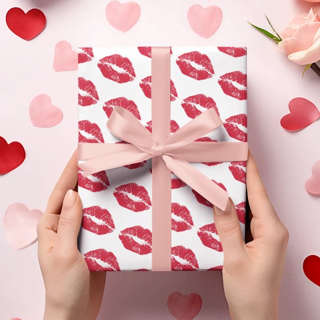 Papel De Regalo Cute Valentine Kisses Pattern Wrapping Paper (Subido por el creador)