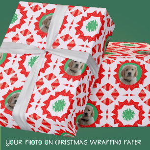 Papel De Regalo Cute verde Navidades rojos amantes del perro Masco