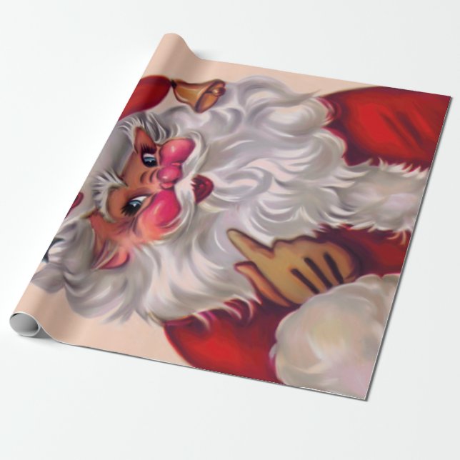 Papel De Regalo Cute vinage santa claus 2 (Desenrollado)