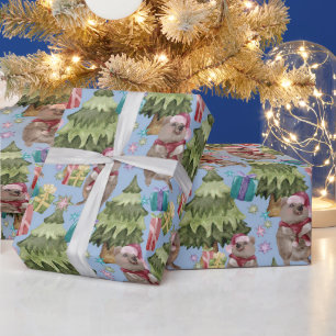 Papel De Regalo Cute vintage Christmas Quokka