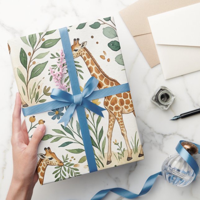 Papel De Regalo Cute Watercolor Giraffe Pattern (Regalar)