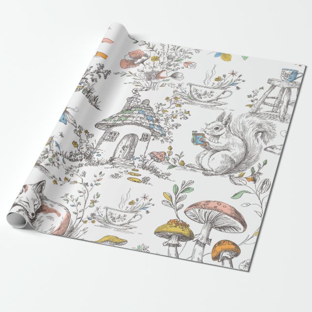 Papel De Regalo  Cute Woodland Baby Shower (Desenrollado)