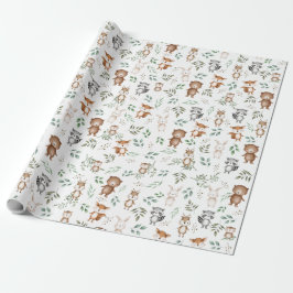 Papel De Regalo Cute Woodland Forest Animals Birthday Baby Shower