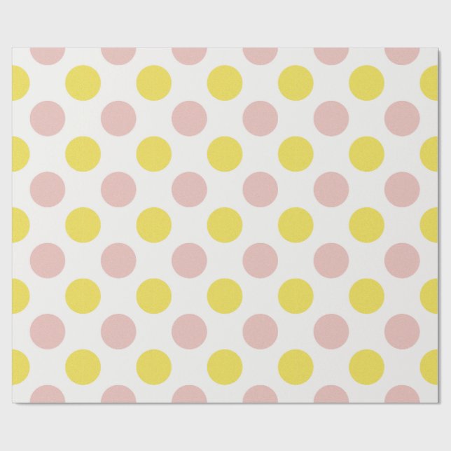 Papel De Regalo Cute Yellow and Pink Polka Dot  (Superficie plana)