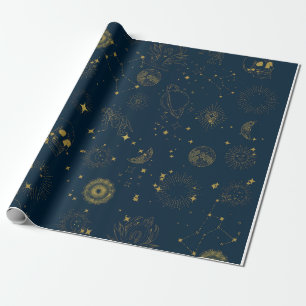 Papel De Regalo Cute Zodiac y Astrología Halloween