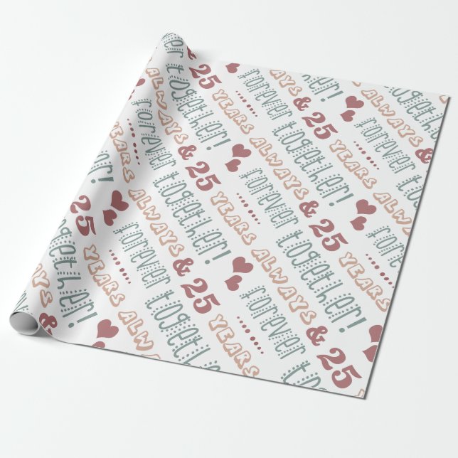 Papel De Regalo Cuto 25° Aniversario Boda (Desenrollado)