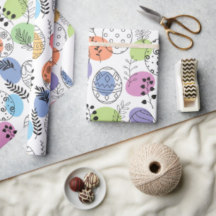 Papel De Regalo Cuto colorido Patrón de Huevos de Pascua