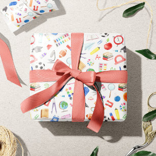 Papel De Regalo Cuto material escolar de vuelta al patrón escolar