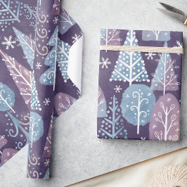 Papel De Regalo Cuto y caprichoso bosque invernal, Navidades