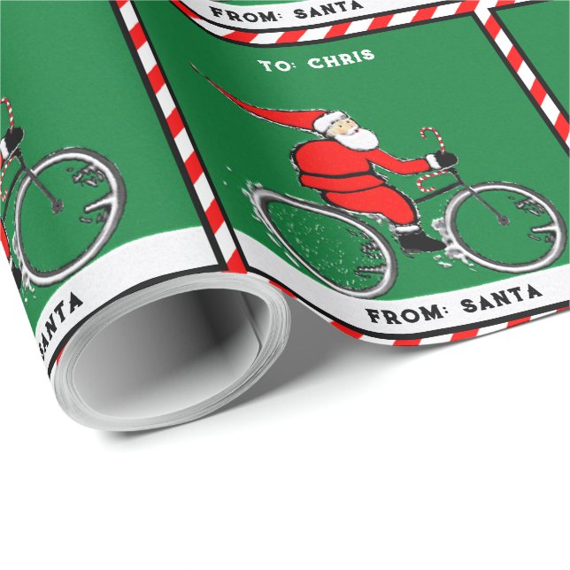 Papel De Regalo Cycling Cyclist Holiday Gift (Esquina del rollo)