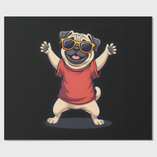 Papel De Regalo Dab divertido Pug perro mascotas danza animal cach