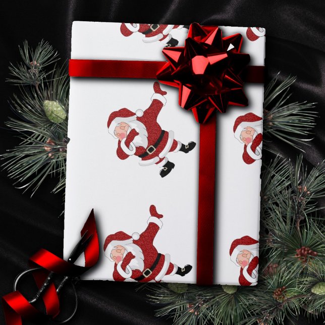Papel De Regalo Dabbing Red Santa Claus | Humor divertido de vacac (Subido por el creador)