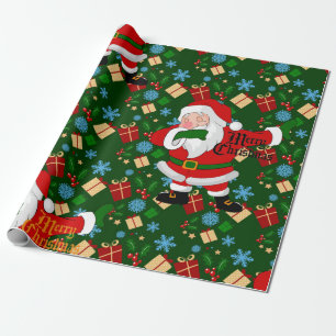 Papel De Regalo dabbing santa