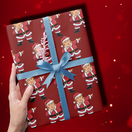 Papel De Regalo Dabbing Santa Trump | Navidades de Trump