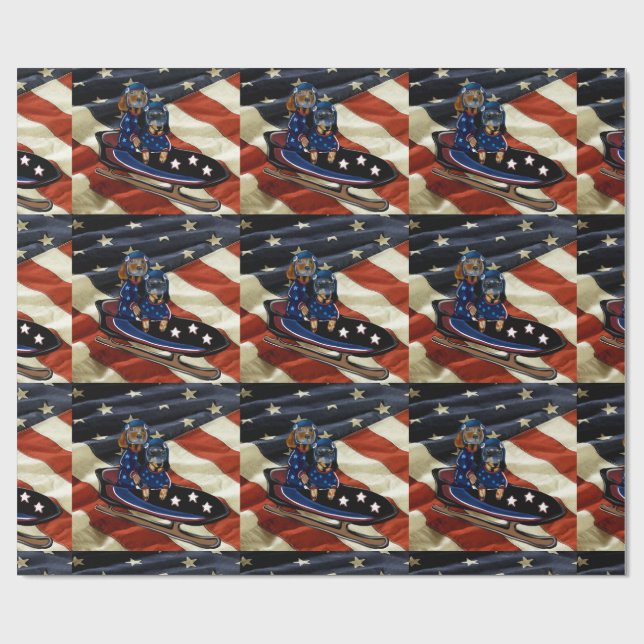 PAPEL DE REGALO DACHSHUND  (Superficie plana)