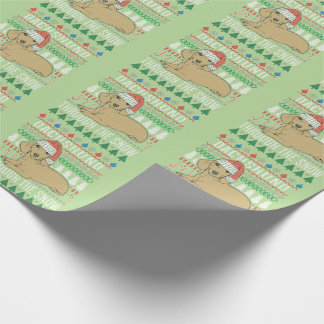 Papel De Regalo Dachshund A Través De La Nieve Navidades Fea