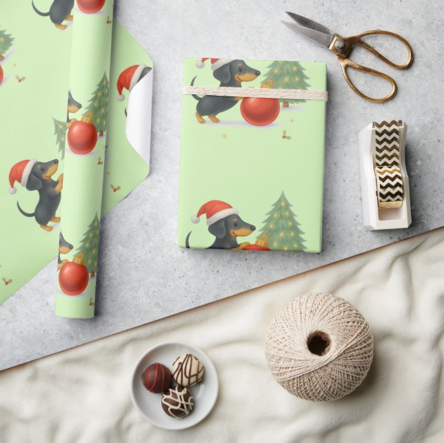 Papel De Regalo Dachshund Christmas Wrapping Paper | Dog Lover  (Artesanía)
