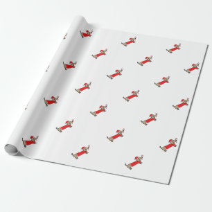 Papel De Regalo Dachshund de Navidad