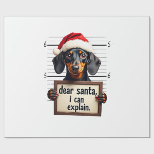 Papel De Regalo Dachshund Divertido Navidad Querido Santa Puedo Ex