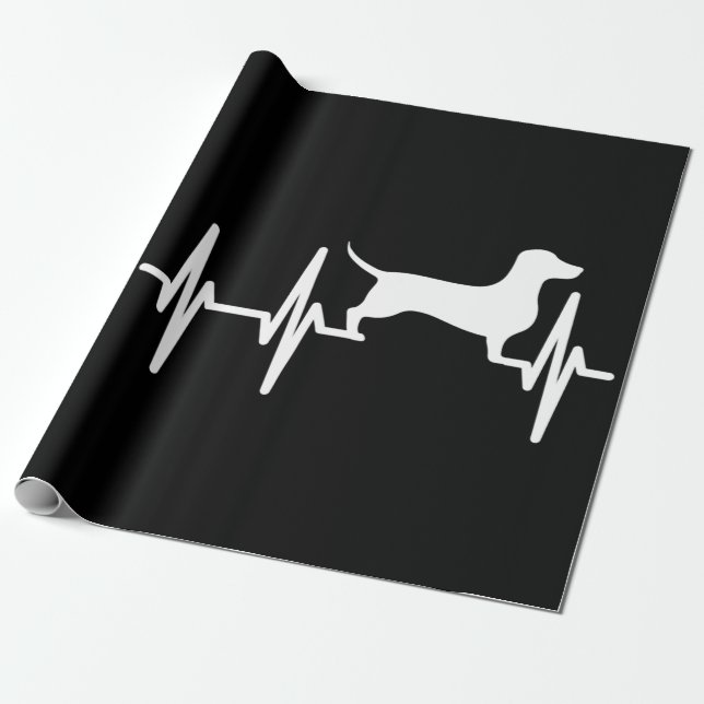 Papel De Regalo Dachshund Doxie Weenie Heartbeat Dog Mom Dad Masco (Desenrollado)
