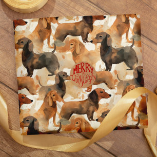 Papel De Regalo Dachshund Dreams acuarela un patrón transparente