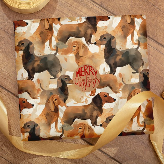 Papel De Regalo Dachshund Dreams acuarela un patrón transparente (Subido por el creador)