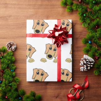 Papel De Regalo dachshund fawn y el personalizado de peeking de br